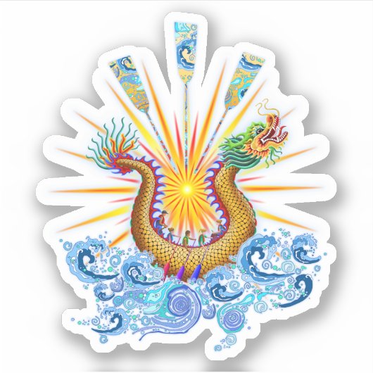Sticker Logo Dragon Boat avec Sun Rays (Devant)
