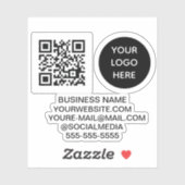 Sticker Logo du code QR Vinyl Business Company (Feuille)