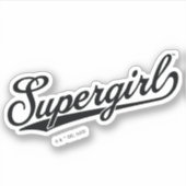 Sticker Logo du nom étoilé Supergirl Baseball (Devant)