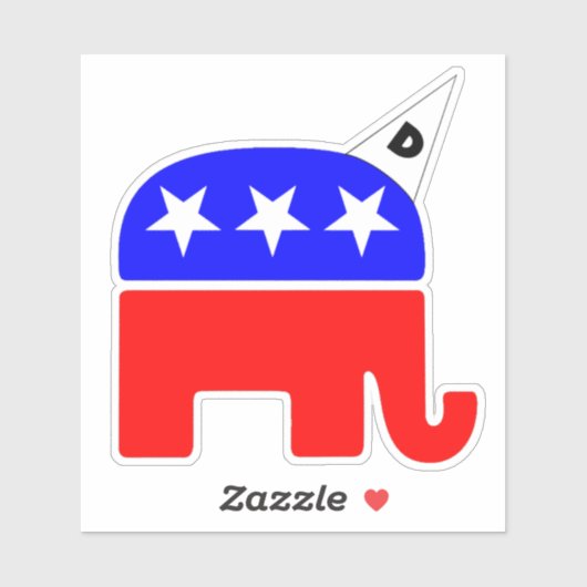 Sticker Logo du parti républicain Dunce (Feuille)