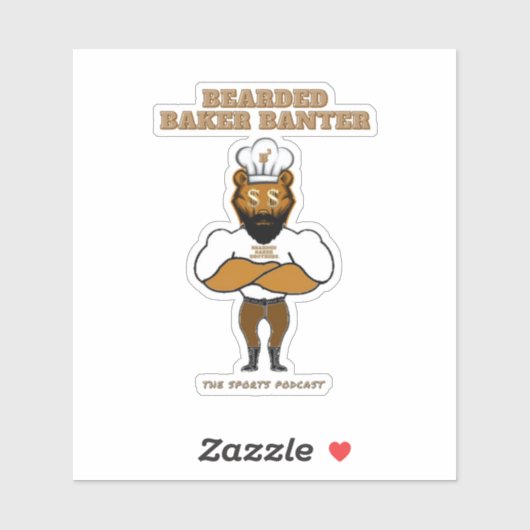 Sticker Logo du podcast Beared Baker Banter (Feuille)