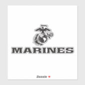 Sticker Logo en noir empilé USMC (Feuille)