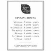 Sticker Logo Et Texte Personnalisables Heures D'Ouverture  (Devant)