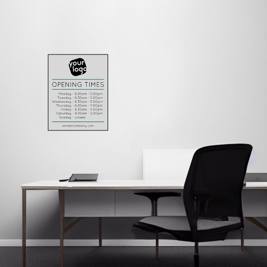 Sticker Logo Et Texte Personnalisables Heures D'Ouverture 