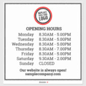 Sticker Logo Et Texte Personnalisables Heures D'Ouverture  (Feuille)