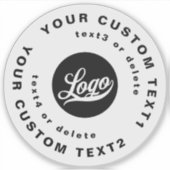 Sticker Logo et texte sur Clear Vinyl Business Water Bottl (Devant)