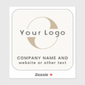 Sticker Logo éteint blanc carré Snowboard Business Vinyl (Feuille)