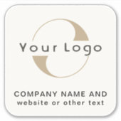 Sticker Logo éteint blanc carré Snowboard Business Vinyl (Devant)