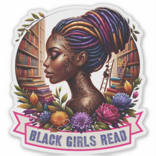 Sticker Logo Lecture Filles Noires (Devant)