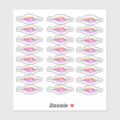 Sticker Logo Logo Lip Gloss Emballage Marque arc-en-ciel (Feuille)
