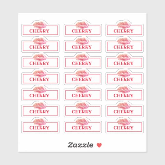 Sticker Logo Logo Logo Lip Marque rouge clair (Feuille)
