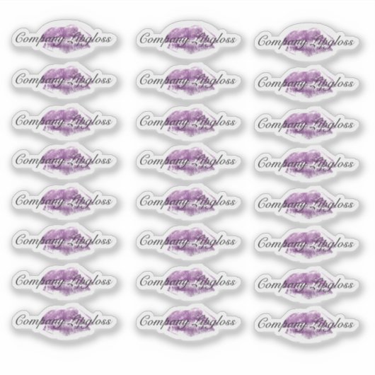 Sticker Logo Logo Logo Lip Purple Branding Clear (Devant)