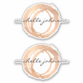 Sticker Logo Luxe Faux Rose Gold Peint Cercle Designer (Devant)