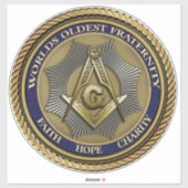 Sticker Logo Maçonnique Ordre Maçonnique Authentique (Feuille)