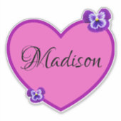 Sticker Logo Madison Name Avec Pansies, (Devant)