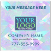 Sticker Logo, Message, Promo d'entreprise, Conception Irid (Devant)