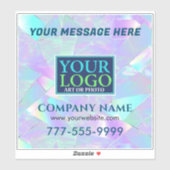 Sticker Logo, Message, Promo d'entreprise, Conception Irid (Feuille)