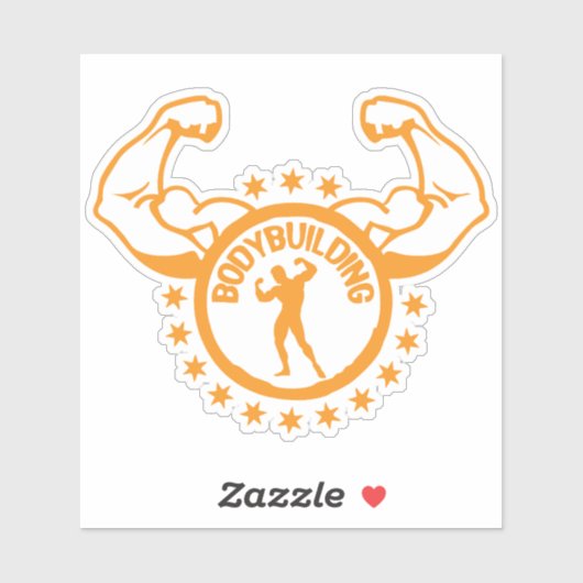 Sticker logo musculation bodybuilding 19 etoile (Feuille)
