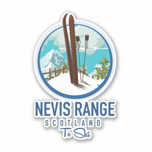 Sticker logo Nevis Range scotland Ski (Devant)