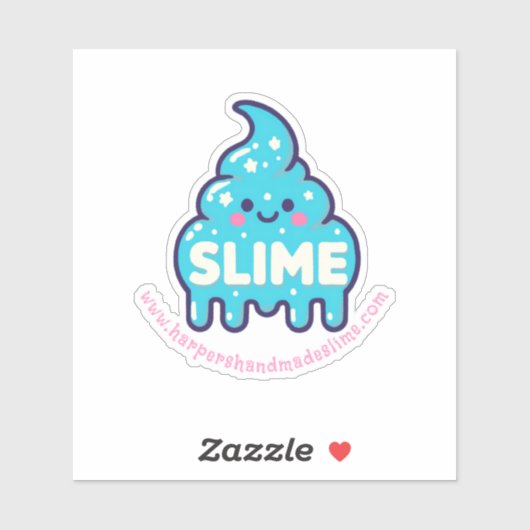 Sticker logo pastel blue slime modèle (Feuille)