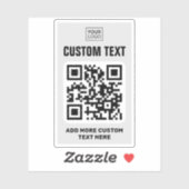 Sticker Logo personnalisé, code QR et gris clair du texte (Feuille)