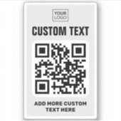 Sticker Logo personnalisé, code QR et gris clair du texte (Devant)