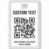 Sticker Logo personnalisé, code QR et texte blanc (Devant)