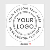 Sticker Logo personnalisé et texte circulaire blanc ou cou (Feuille)