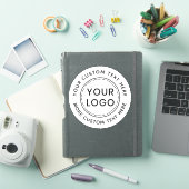 Sticker Logo personnalisé et texte circulaire blanc ou cou (Couverture iPad)