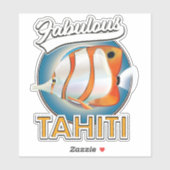 Sticker logo rétro fabuleux de Tahiti (Feuille)