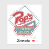 Sticker Logo rouge de la boutique Pop's Chock'Lit (Feuille)