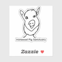 Sticker Logo Sanctuaire de cochon en bois de fer