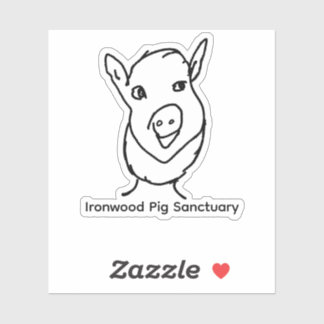 Sticker Logo Sanctuaire de cochon en bois de fer