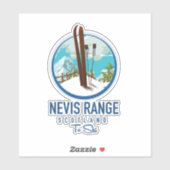 Sticker Logo ski Nevis Range Écosse (Feuille)