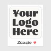 Sticker Logo sur la bouteille d'eau blanche carré Business (Feuille)