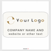 Sticker Logo sur le rectangle blanc éteint Business Vinyl  (Feuille)