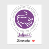 Sticker Logo Taureau Taureau Caractéristiques Signe du zod (Feuille)