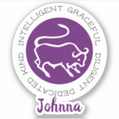 Sticker Logo Taureau Taureau Caractéristiques Signe du zod (Devant)