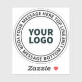 Sticker Logo téléchargé + Texte circulaire modifiable (Feuille)