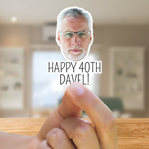 Sticker Logo texte photo de visage personnalisé Faveurs de