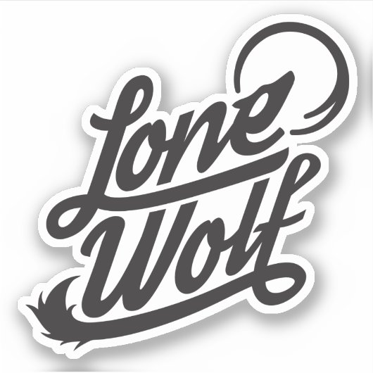 Sticker Logo Typographique Loup Lone (Devant)