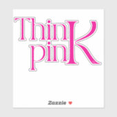 Sticker Logo typographique moderne et audacieux Think Pink (Feuille)