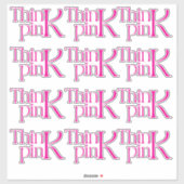 Sticker Logo typographique Moderne Gras Think Pink (Feuille)