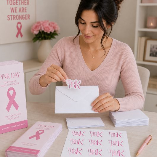 Sticker Logo typographique Moderne Gras Think Pink