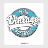 Sticker Logo vintage de Perth Australie (Feuille)