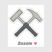 Sticker Logo Vinyl du marteau de rock du géologue (Feuille)