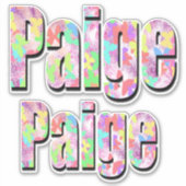 Sticker Logos Colorés Nom Paige, (Devant)