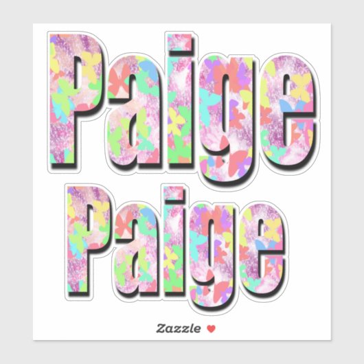 Sticker Logos Colorés Nom Paige, (Feuille)