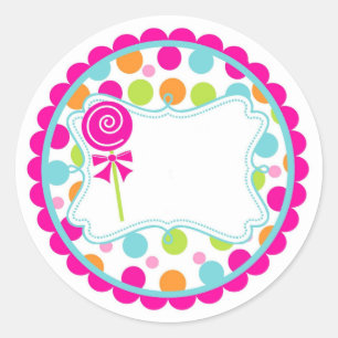 Sticker/Lollipop en Stippen Ronde Sticker
