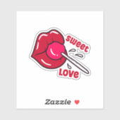 Sticker Lollipop Red Lips (Feuille)